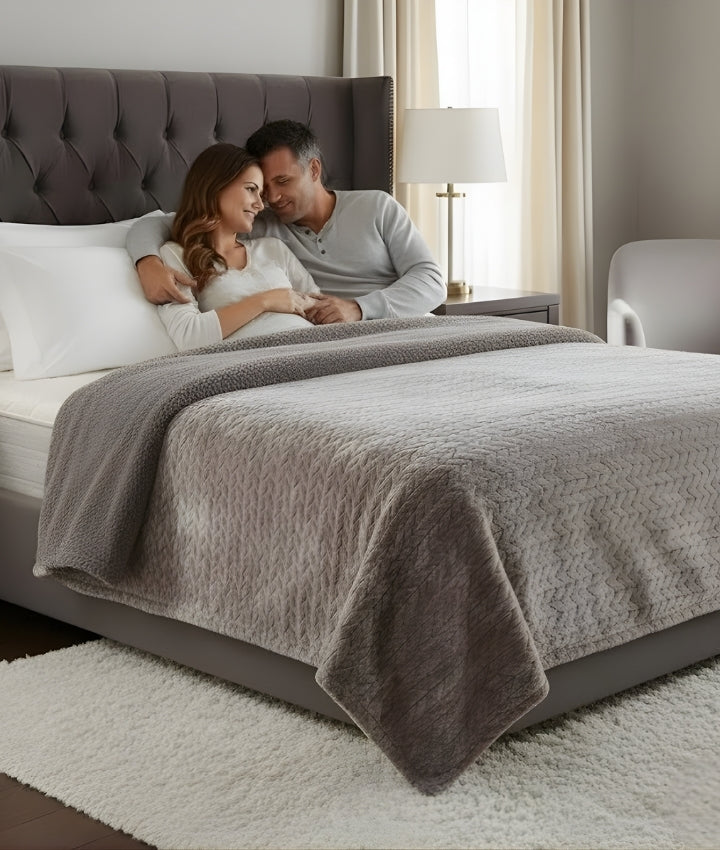 KELO LIVING Reversible King Size Blanket Cover – Brown-Jacquard