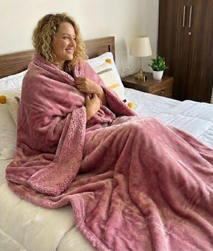 KELO LIVING Reversible King Blanket Cover – Pink-Flano