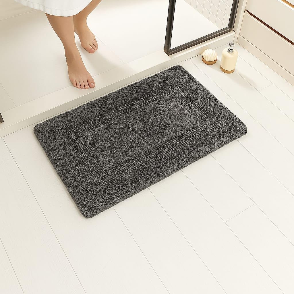 Premium Black Cotton Bath Mat
