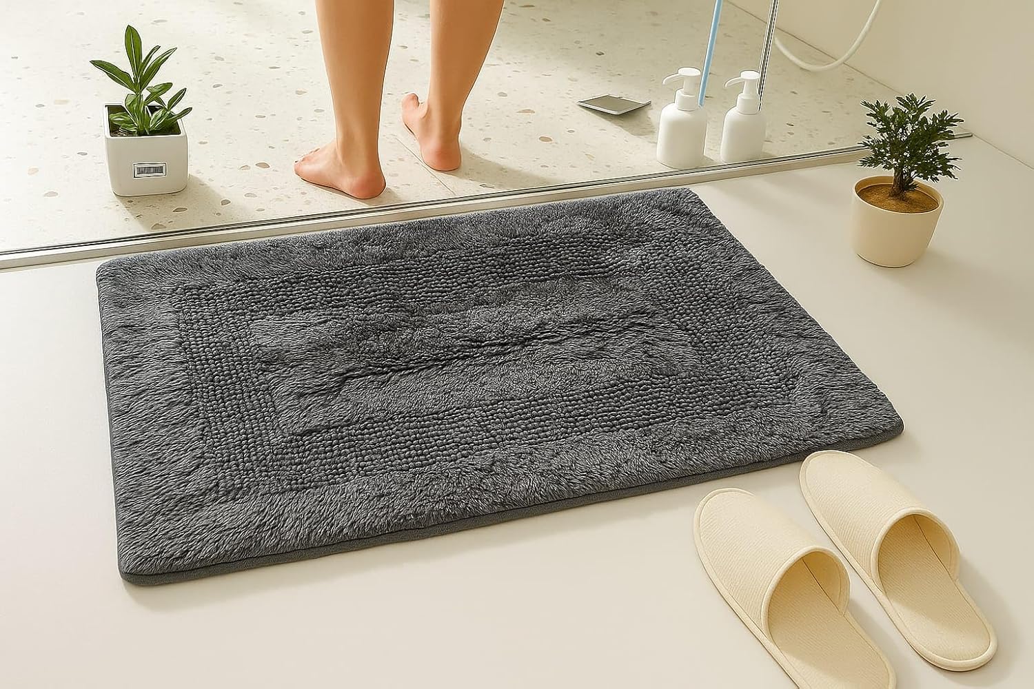 Premium Black Cotton Bath Mat
