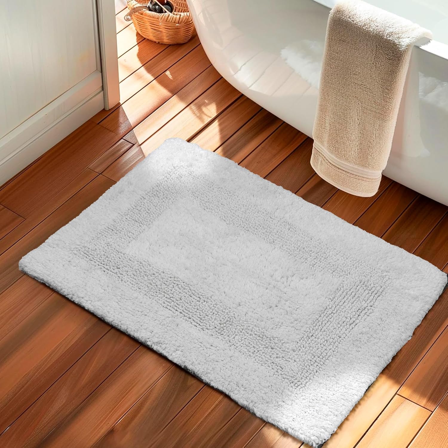 Premium white Cotton Bath Mat