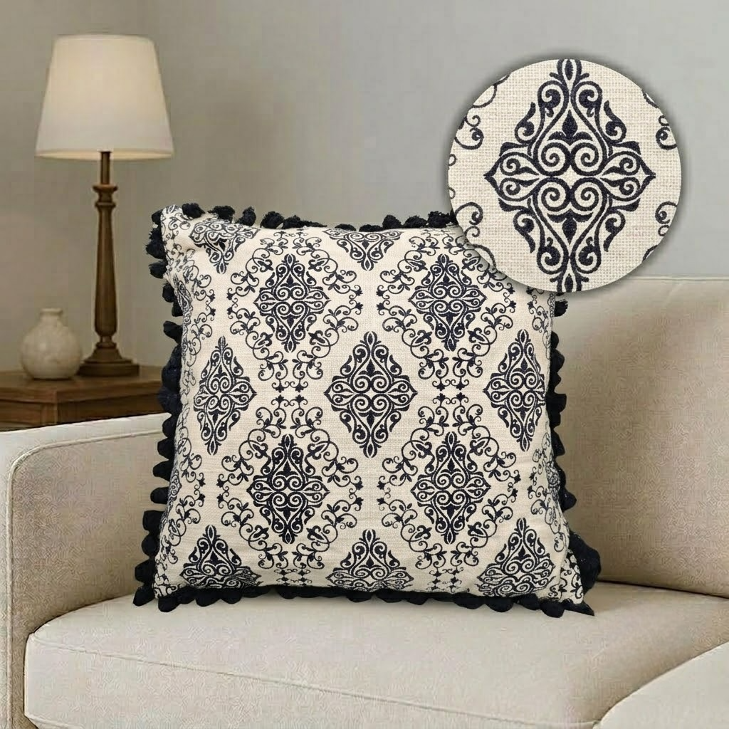Kelo Living Damask print cotton  cushion cover
