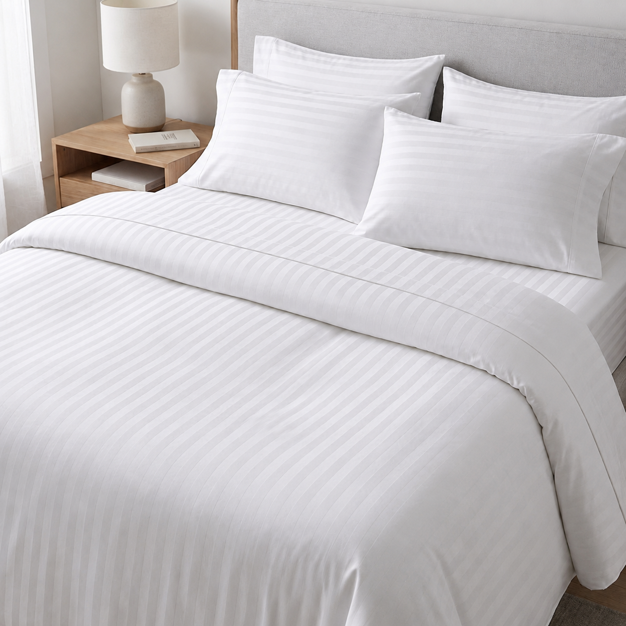 Kelo Living Hotel Collection Satin Stripe Bedsheet