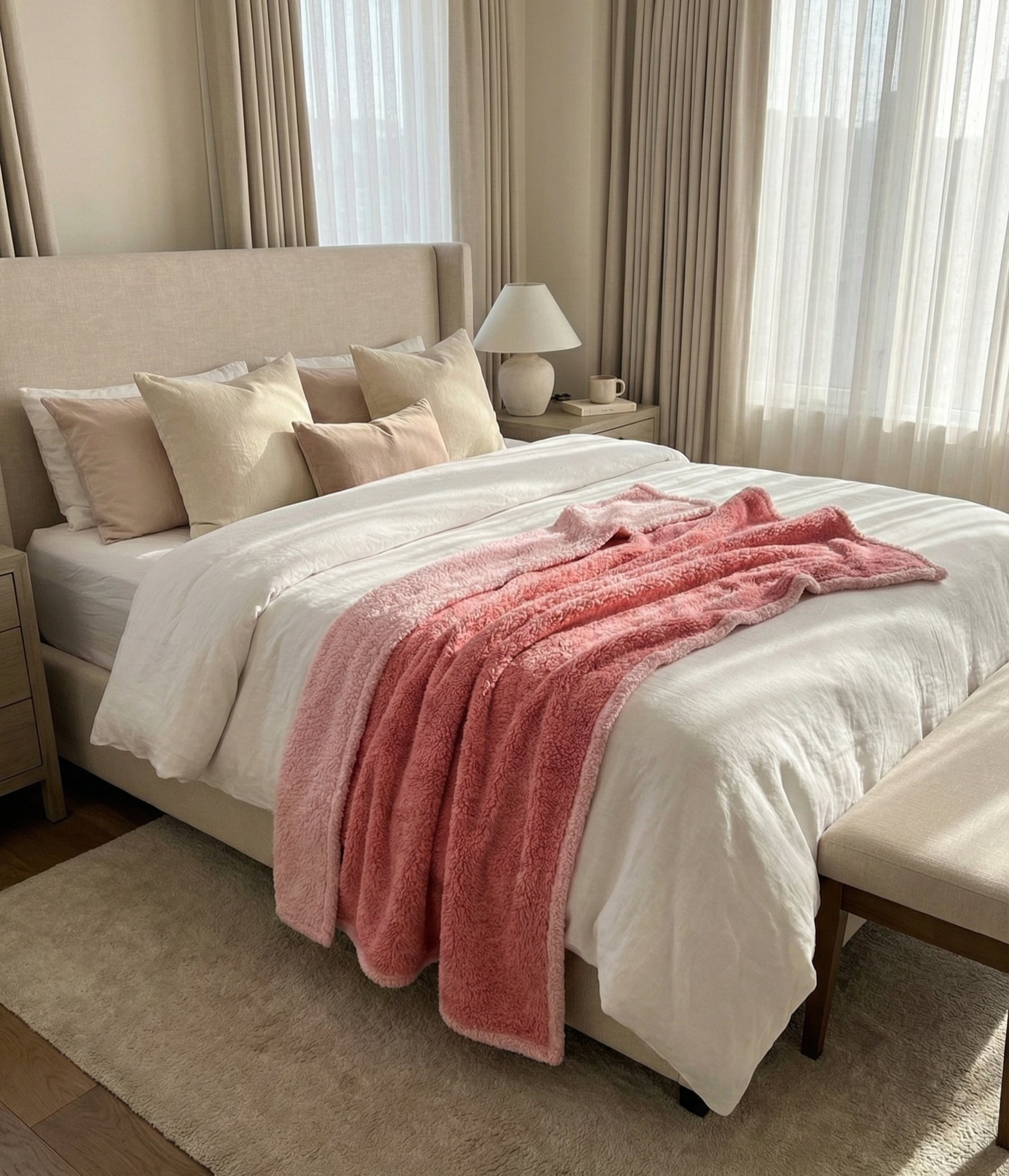 Kelo Living Premium Reversible AC Blanket – Pink-Sherpa