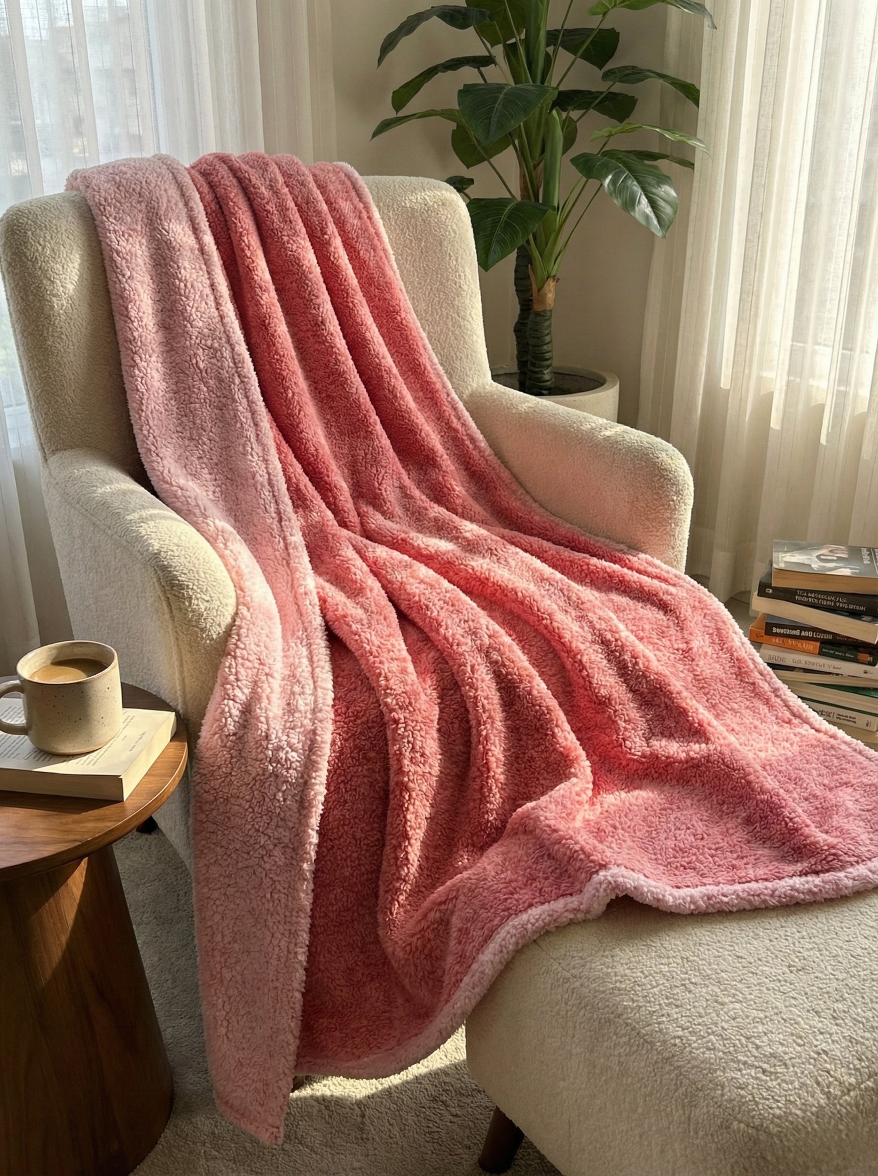 Kelo Living Premium Reversible AC Blanket – Pink-Sherpa