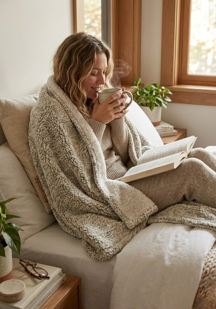 KELO LIVING Premium Reversible AC Blanket – Green-Sherpa