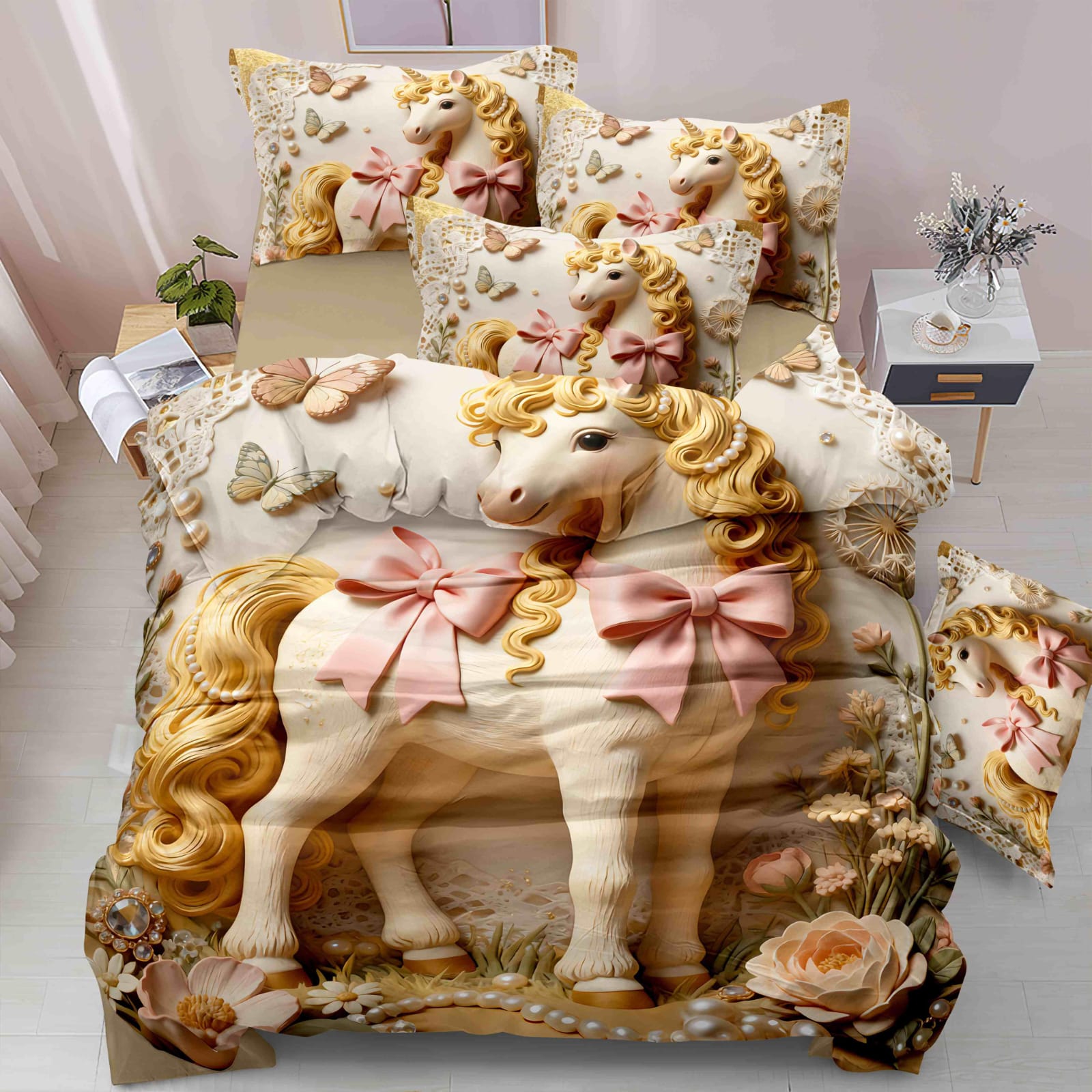 KELO LIVING 11D cartoon Dream Premium Bedsheet Set