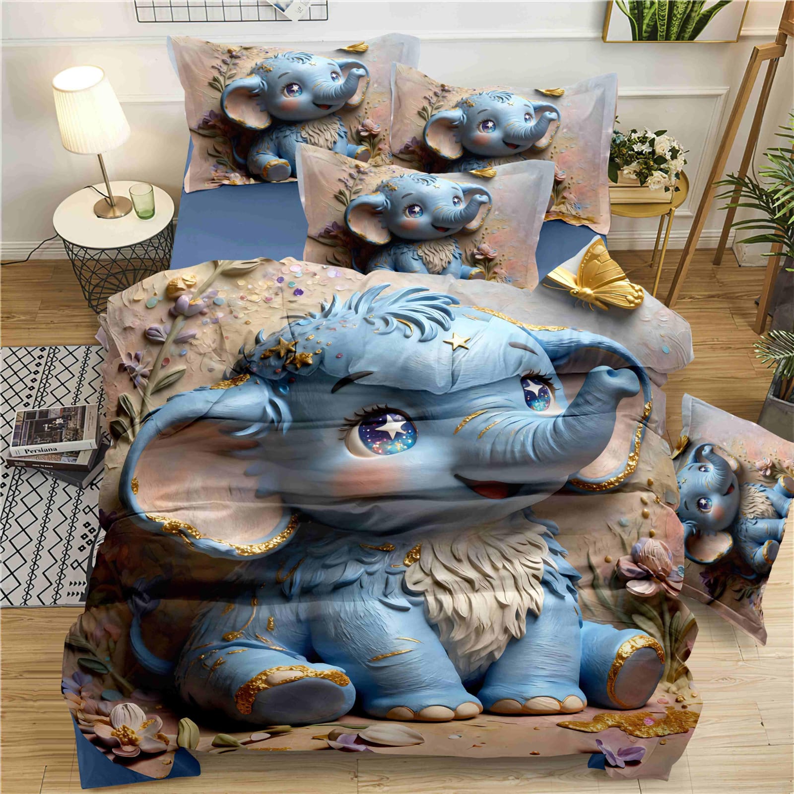 KELO LIVING 11D cartoon Dream Premium Bedsheet Set