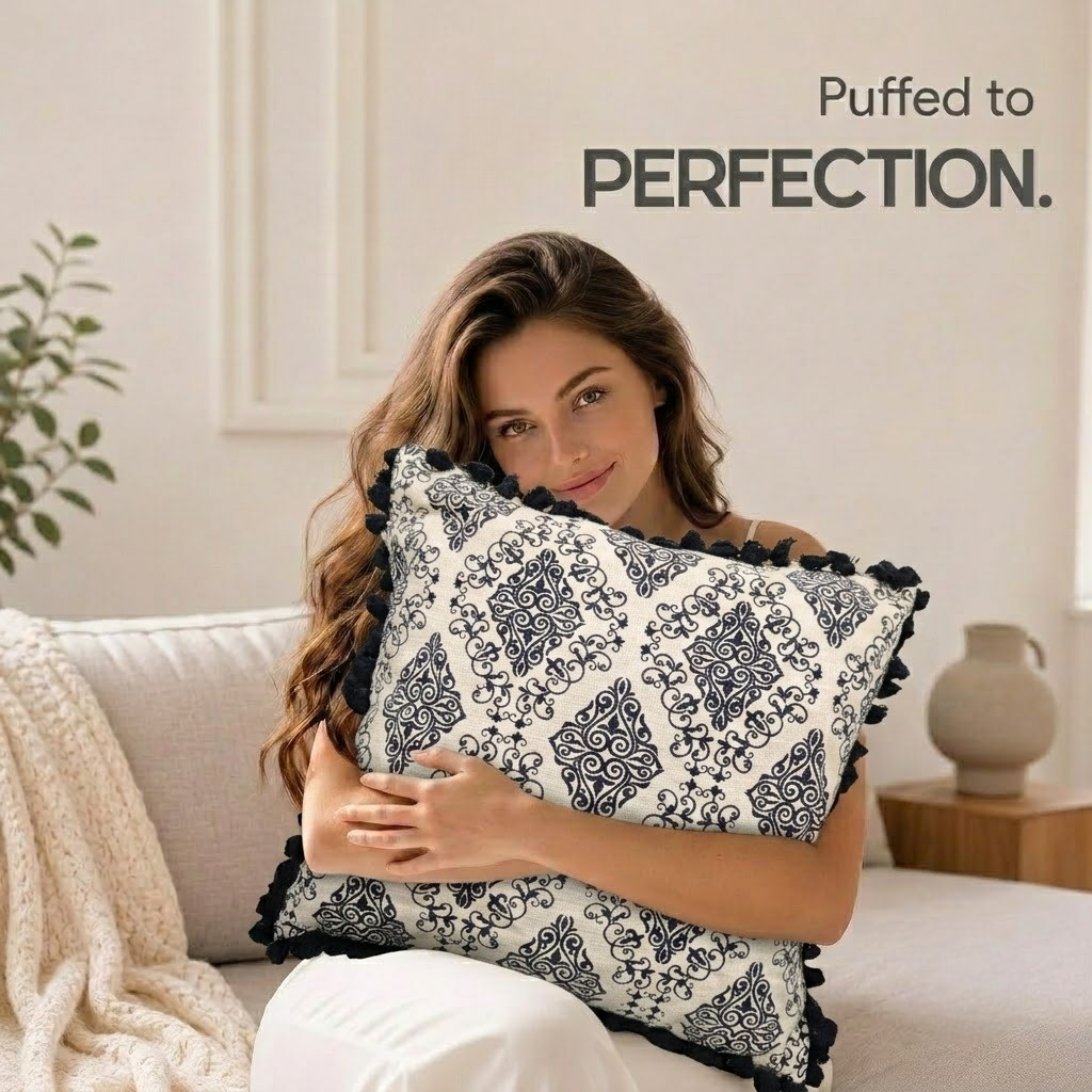 Kelo Living Damask print cotton  cushion cover