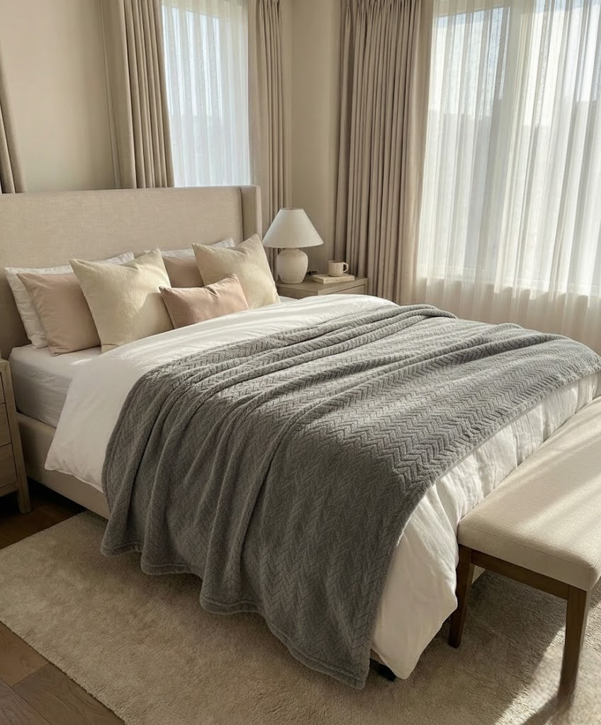 KELO LIVING Reversible King Size Blanket Cover – Brown-Jacquard