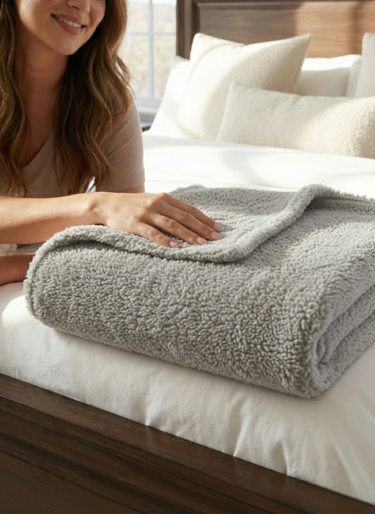 KELO LIVING Premium Reversible AC Blanket – Green-Sherpa