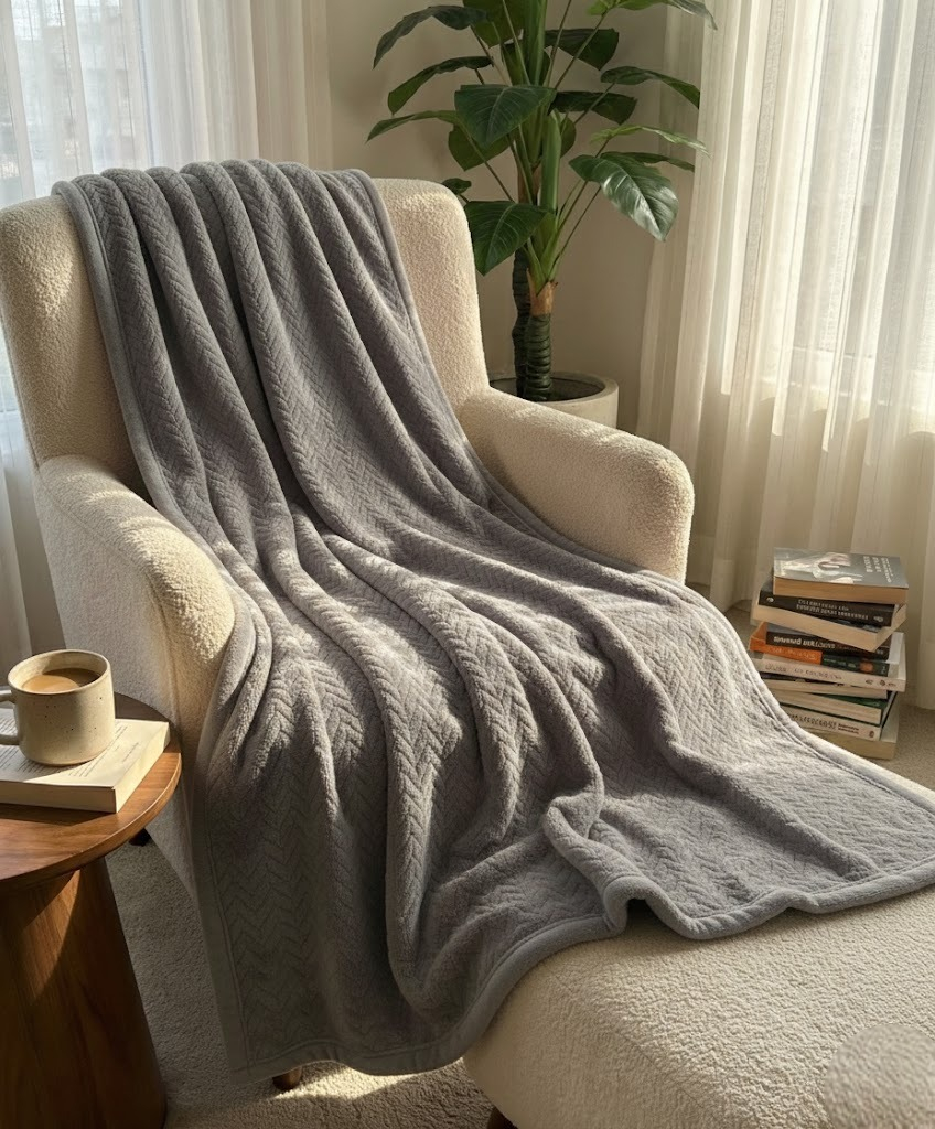 KELO LIVING Reversible King Size Blanket Cover – Brown-Jacquard