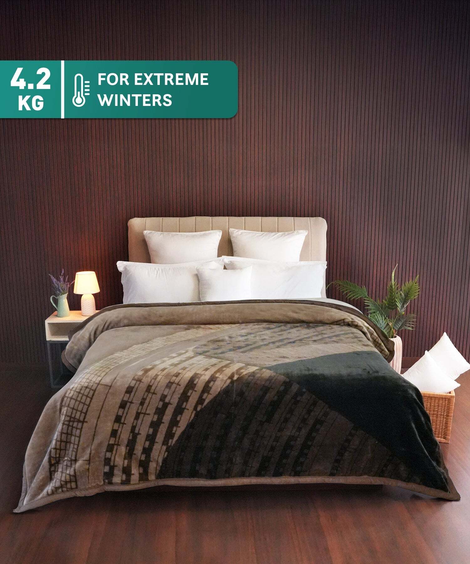 Home Essential Soft Sanctuary Double Flannel Blanket, Nora|2.7 KG